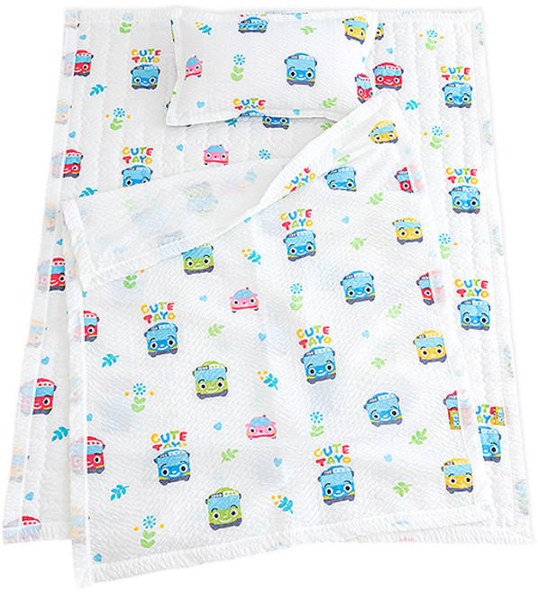 시은데코 타요 가든 시어서커 여름 어린이집 낮잠이불세트 분리형, 화이트