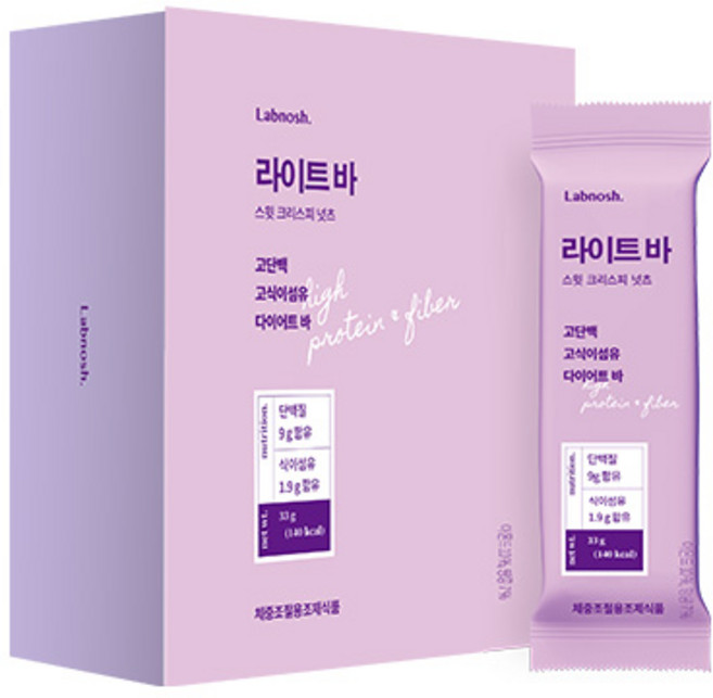 랩노쉬 스윗 넛츠 라이트바, 33g, 12개