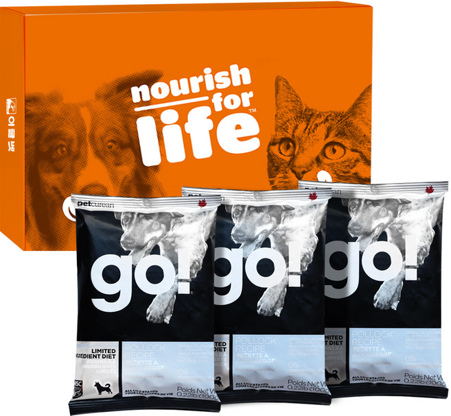 go 전연령 LID 폴록 레시피 반려견 사료, 명태, 100g, 3개