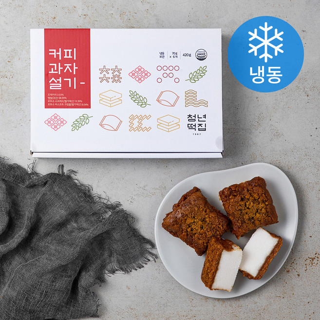 청년떡집 커피과자설기 (냉동), 70g, 6개입, 1박스