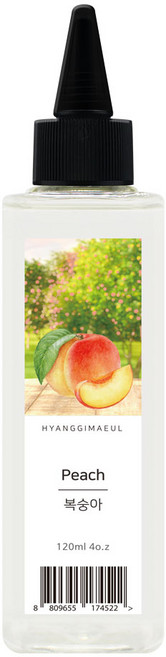 향기마을 디퓨저 리필오일, 복숭아, 120ml, 1개