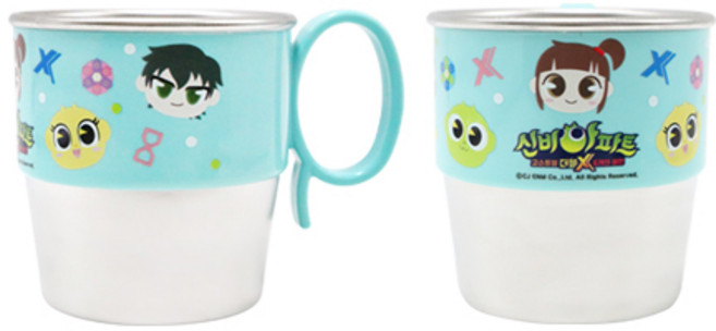 르번 국산 신비아파트 3 스텐손잡이컵, 혼합색상, 2개