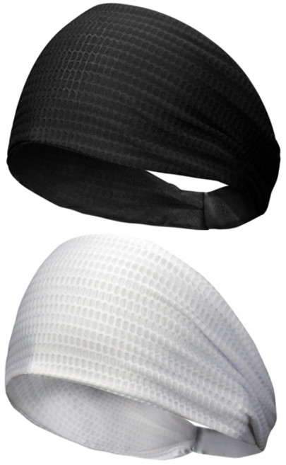 원아더 풀콜드 헤드밴드 2종 세트, 블랙 + 화이트, 1세트