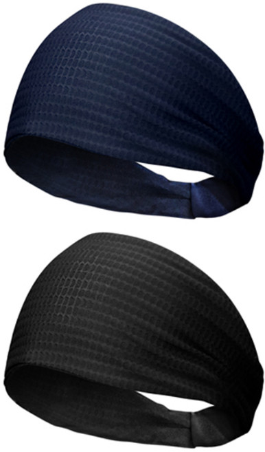 원아더 냉감 스포츠 풀콜드 헤드밴드 2종 세트, 블랙 + 네이비, 1세트