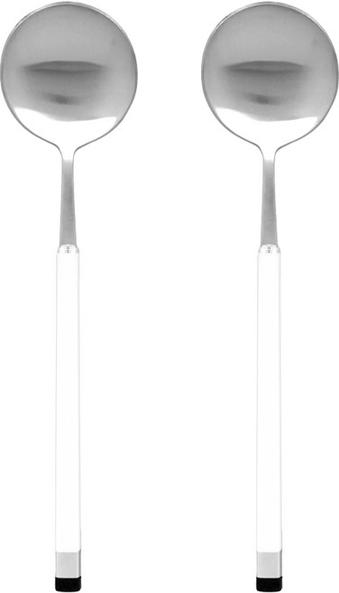 보겐 국산 스퀘어 투톤 샤틴 라지티스푼 LTS, 화이트, 2개
