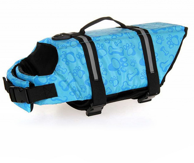 알럽펫 강아지 수영 안전 구명조끼, 블루, 1개