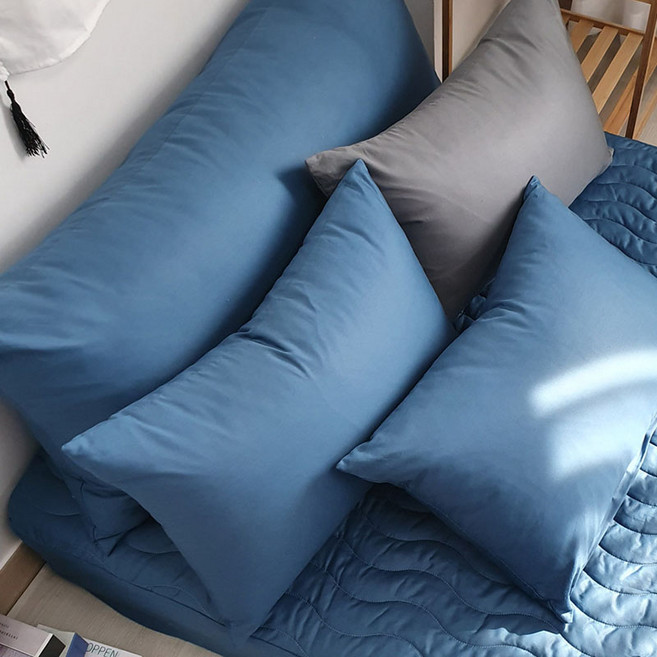 이룸앤 코튼웰 순면 롱쿠션 솜포함, 웰블루