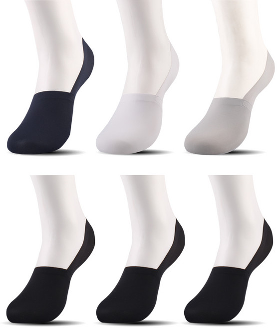 컬러매치 남성용 발등 냉감 쿨링 덧신 6족 세트