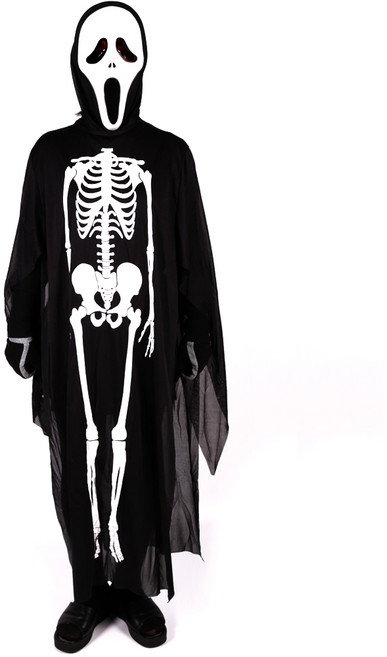 아이케이 리얼한 할로윈 파티소품세트, 스크림가면(고급) + 해골망토(성인용), 1세트