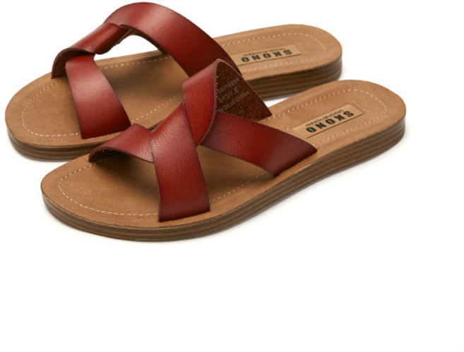 스코노 여성용 pu 컴포트 슬리퍼형 샌들