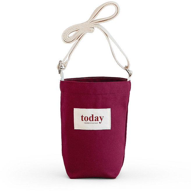 퍼니메이드 투데이 텀블러 드링크 백 숄더, 버건디, 1개