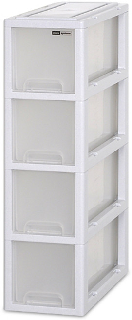 모아시스템즈 클래식 슬림 4단 플라스틱 서랍장, 마블화이트