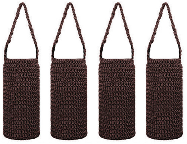 블럭마트 니트 보틀주머니 Medium, 다크브라운, 4개