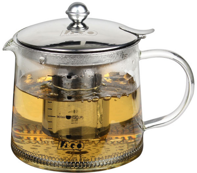 라고 스텐필터 인덕션 유리포트, 혼합색상, 1.5L, 1개