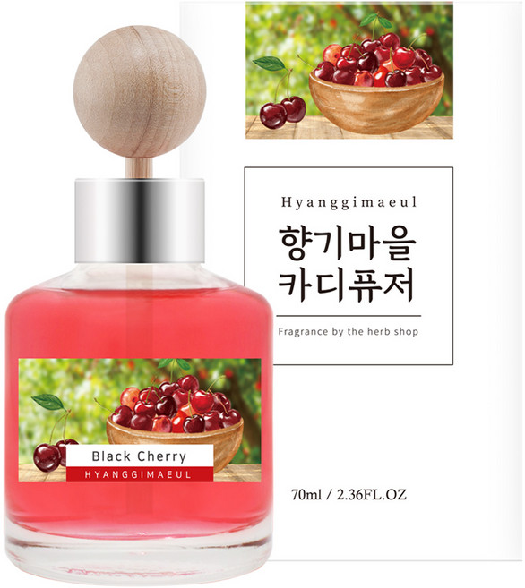 향기마을 차량용 디퓨저 70ml, 블랙체리, 1개
