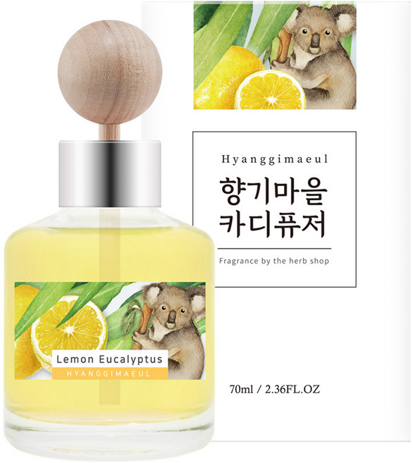 향기마을 카 디퓨저 70ml 본품, 레몬유칼립투스, 1개