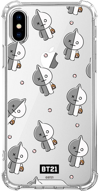 BT21 행아웃 패턴 클리어 슬림 범퍼 휴대폰 케이스