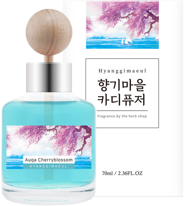 향기마을 차량용 디퓨저 70ml, 아쿠아체리블라썸, 1개