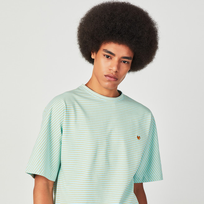 TNGT 시그널 스트라이프 로고 반팔 티셔츠 TGTS0B803