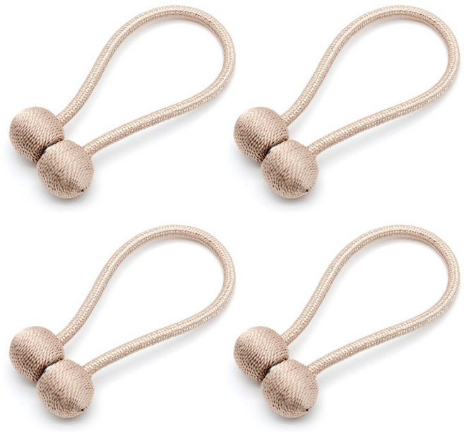 아리코 마그네틱 커튼 고정 스트랩볼 49cm, 베이지, 4개