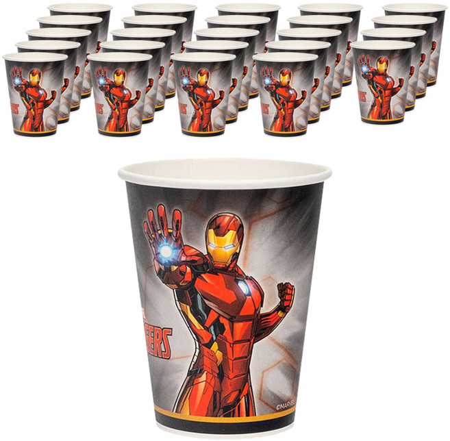 마블 어벤져스 아이언맨 오리지널 종이 파티컵 290ml, 25개입, 1세트