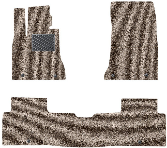 포시즌카매트 차량용 코일매트 확장일체형 1+2열 3p, 현대 제네시스 G80 3세대, 브라운