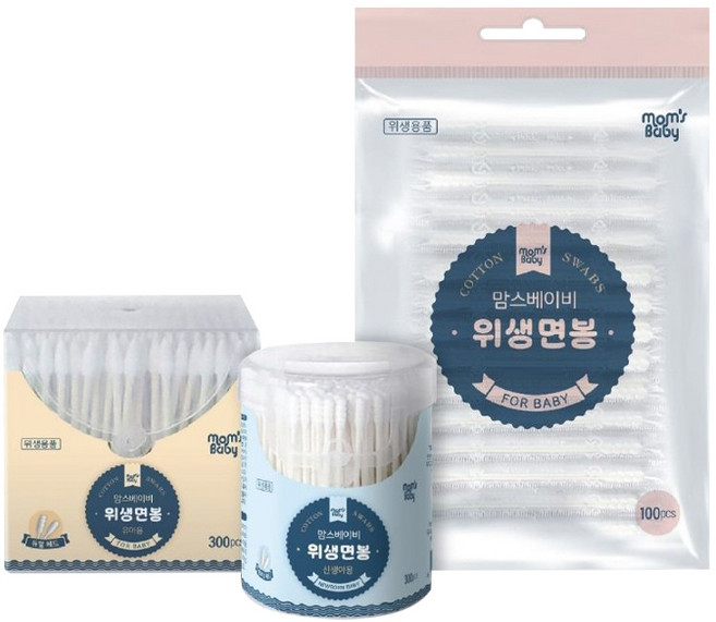 맘스베이비 면봉 3종 세트, 1세트