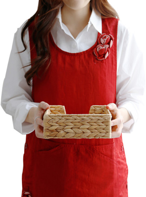 한스빌 꽃 앞치마 XL, 레드, 1개