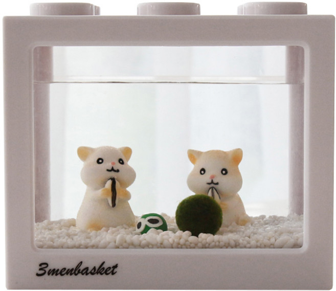 세남자바스켓 마리모용 블럭어항 햄스터친구들 DIY세트, 흰색, 1세트