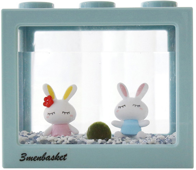 세남자바스켓 마리모 키우기용 블럭 어항 DIY세트, 레트로블루 + 핑크 + 블루, 1세트