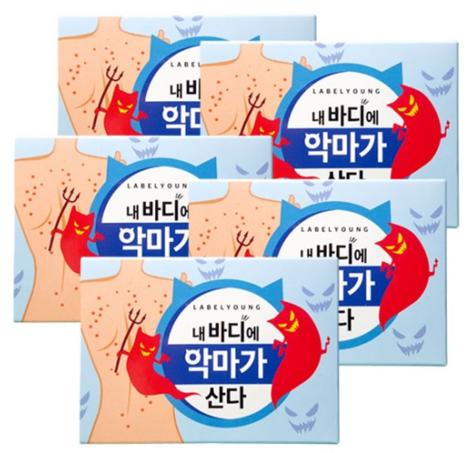 라벨영 쇼킹소금바 비누, 90g, 5개