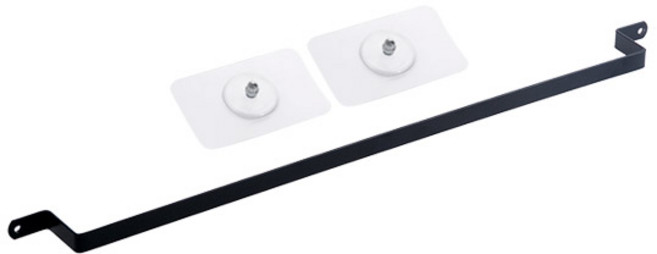 욕실 흡착 수건걸이 겸용 슬리퍼 꽂이, 블랙, 1개