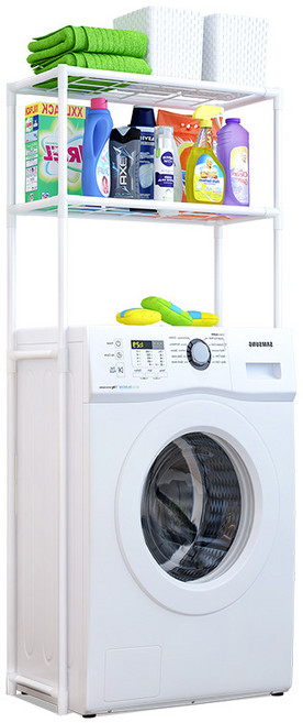베란다 세탁기 욕실용 다용도 행거 선반, 화이트