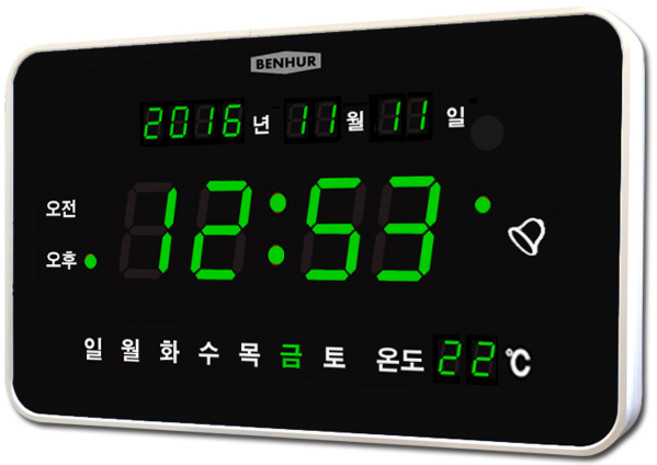 벤허 스마트 LED 벽시계 HB-102, 그린