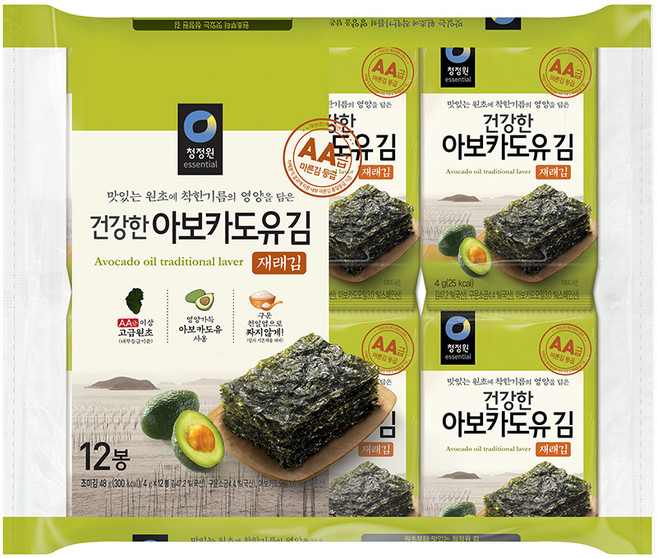 대상 건강한 아보카도유김 재래김, 48g, 1개