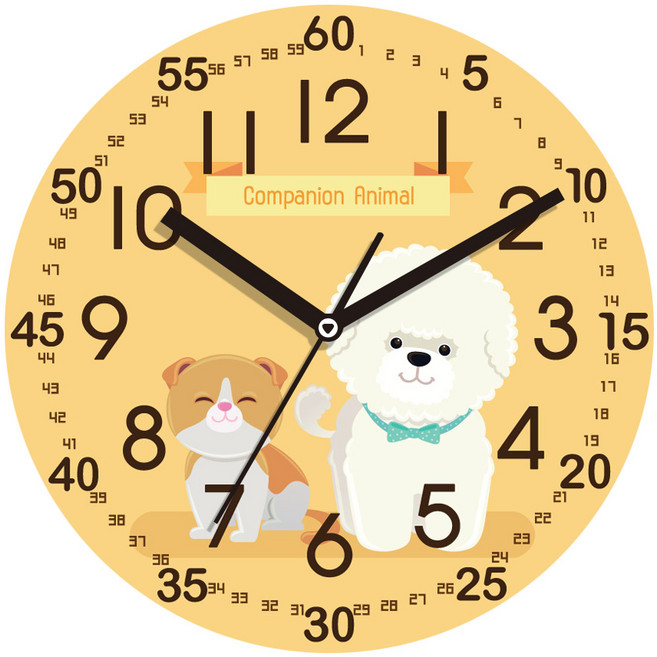 어린이 교육용 무소음 벽세계 30cm, 비숑(ED1023)