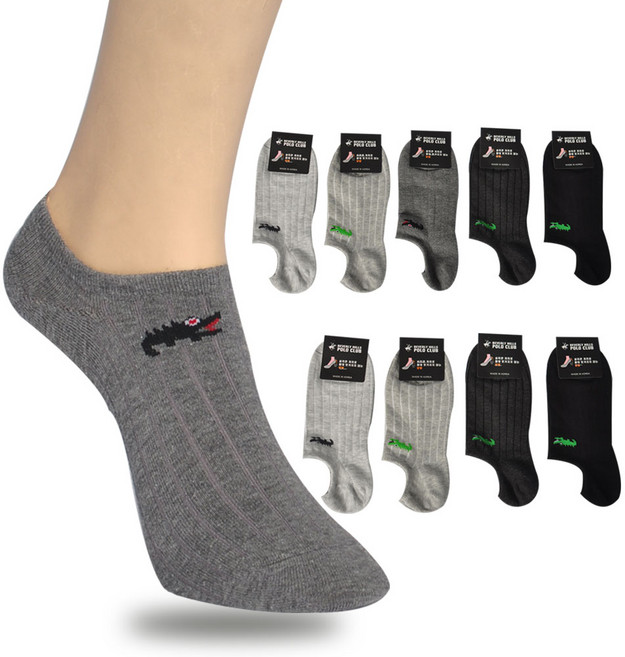 비버리힐스폴로클럽 남성용 악어 요술 실리콘 덧신 5족 x 2p 세트