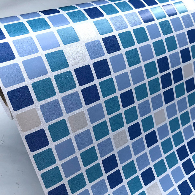 펄 타일 칼라 시트지 WPC-003, 펄타일블루, 폭 50cm x 길이 750cm