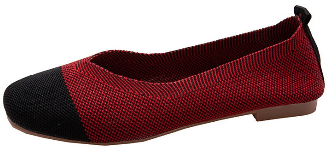 TCR 스퀘어 니트 플랫슈즈