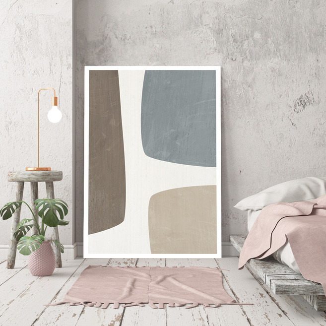 마니앤솔 추상액자 테이블 다크블럭 중, 혼합색상