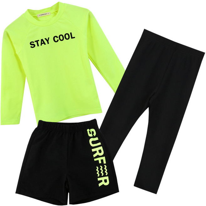 로로샤 아동용 스테이 래쉬가드 + 워터레깅스 + 서프5부팬츠 3P 세트