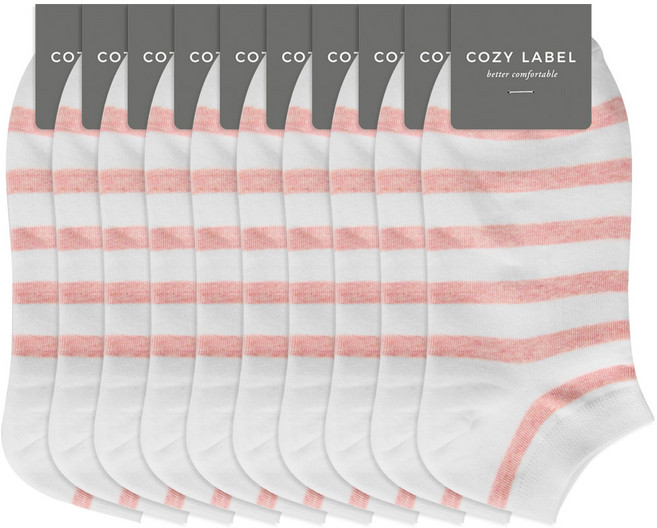 COZY LABEL 女款條紋短襪 10雙