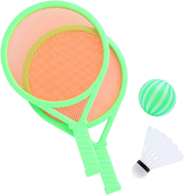 토이코 미니 라켓 2p + 셔틀콕 + 플라스틱공, 혼합색상, 1개
