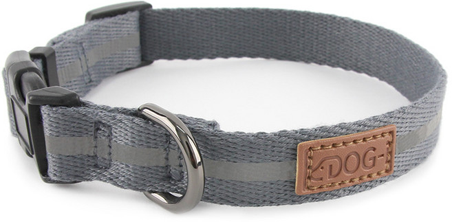 도그아이 강아지 반사광 캐시미어 목줄, 그레이, 1개