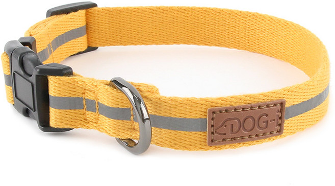 도그아이 강아지 반사광 캐시미어 목줄, 머스타드, 1개