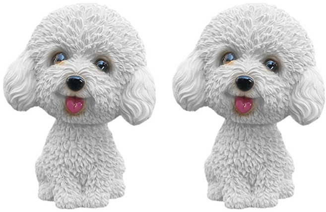 블럭마트 차량용 강아지 흔들인형, type1, 2개