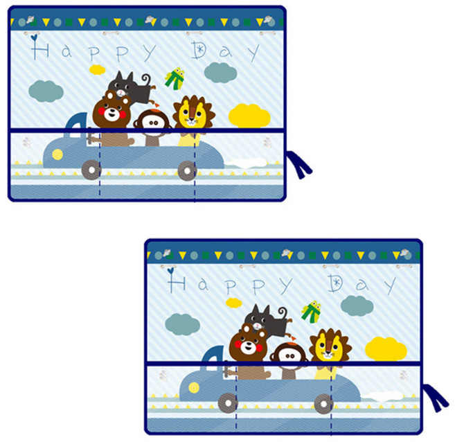 블럭마트 차량용 그물포켓 햇빛가리개, Happyday2, 2개