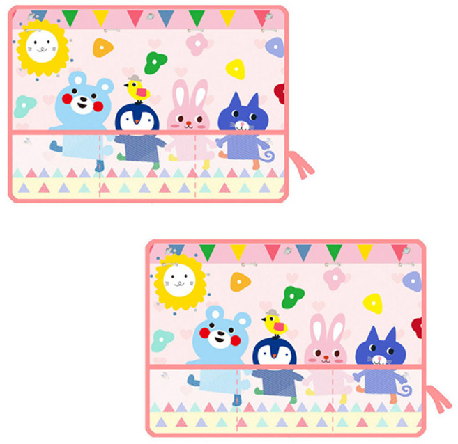 블럭마트 차량용 그물포켓 햇빛가리개, 동물친구들, 2개