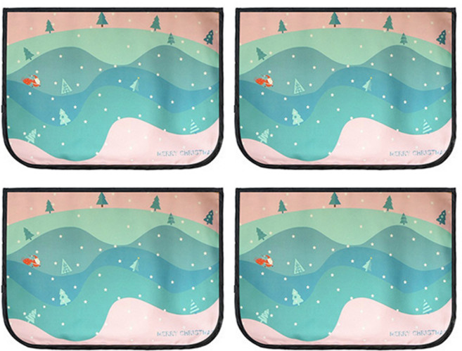 블럭마트 차량용 자석 햇빛가리개, 겨울산타, 4개