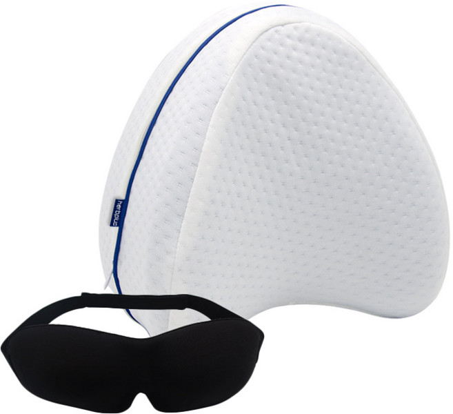 허브플러스 메모리폼 무릎 베개 + 안대, 베개(화이트), 1개